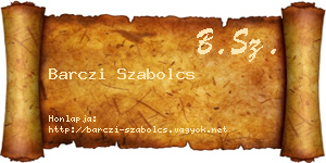 Barczi Szabolcs névjegykártya